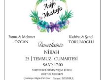 Uzun Mehmet ÖZCAN‘IN Kızı Arife ÖZCAN‘IN Nikah‘ına Tüm Dostlarımızı bekliyoruz.