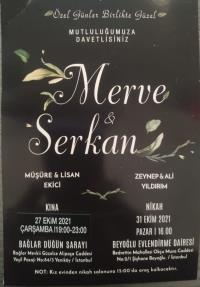 Müşüre-Lisan EKİCİ‘ın Kızı Merve EKİCİ‘İN Nikah‘ına Tüm Dostlarımızı bekliyoruz.