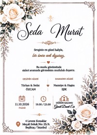 TÜRKAN/SEDAT ÖZCAN IN KIZI SEDA ÖZCAN IN KIZININ DÜĞÜNÜNE TÜM DOSTLARIMIZ DAVETLİDİR.